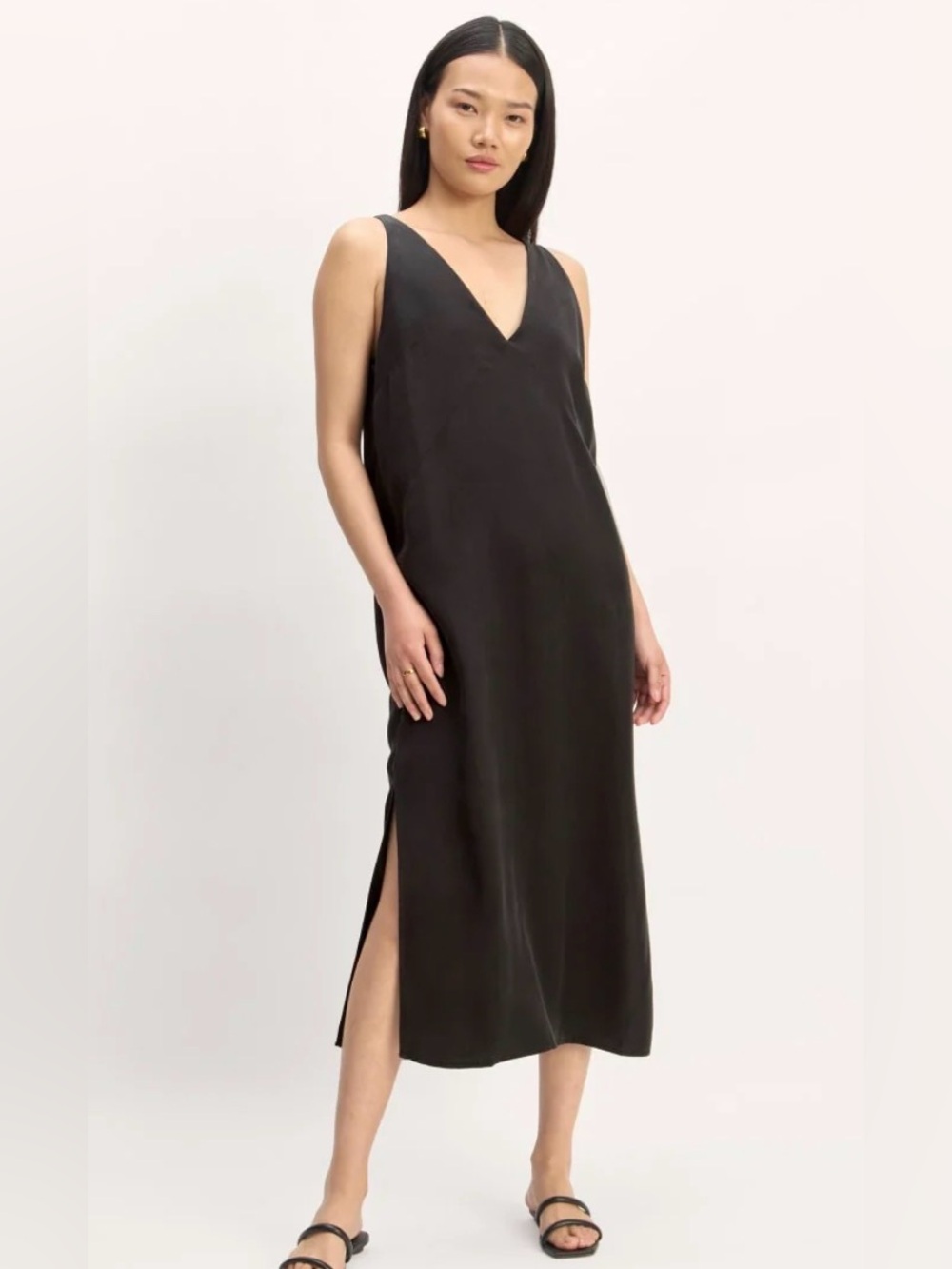 Everlane Black THE TENCEL™ MIDI SLIP DRESS 2